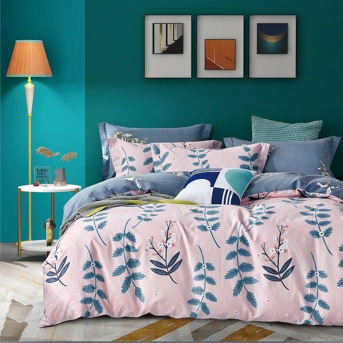 La lettiera 100% del cotone mette la copertura del piumino del fiore mette il piumino della trapunta dell'insieme della lettiera della biancheria da letto